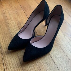 J. Crew Black Suede Heels made in Italy